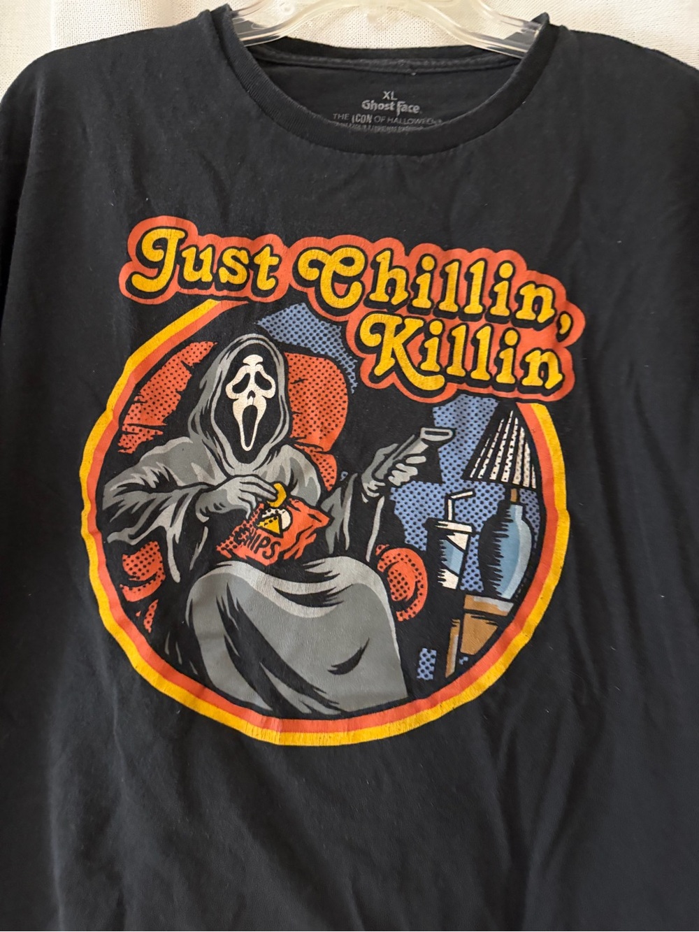 Graphic 'Just Chillin, Killin' Black Short Sleeve Tee - Picture 2 of 4